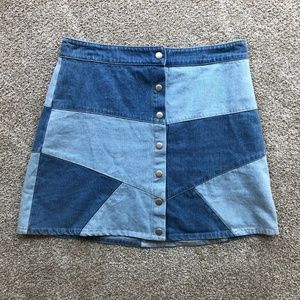 Patchwork Button up Skirt